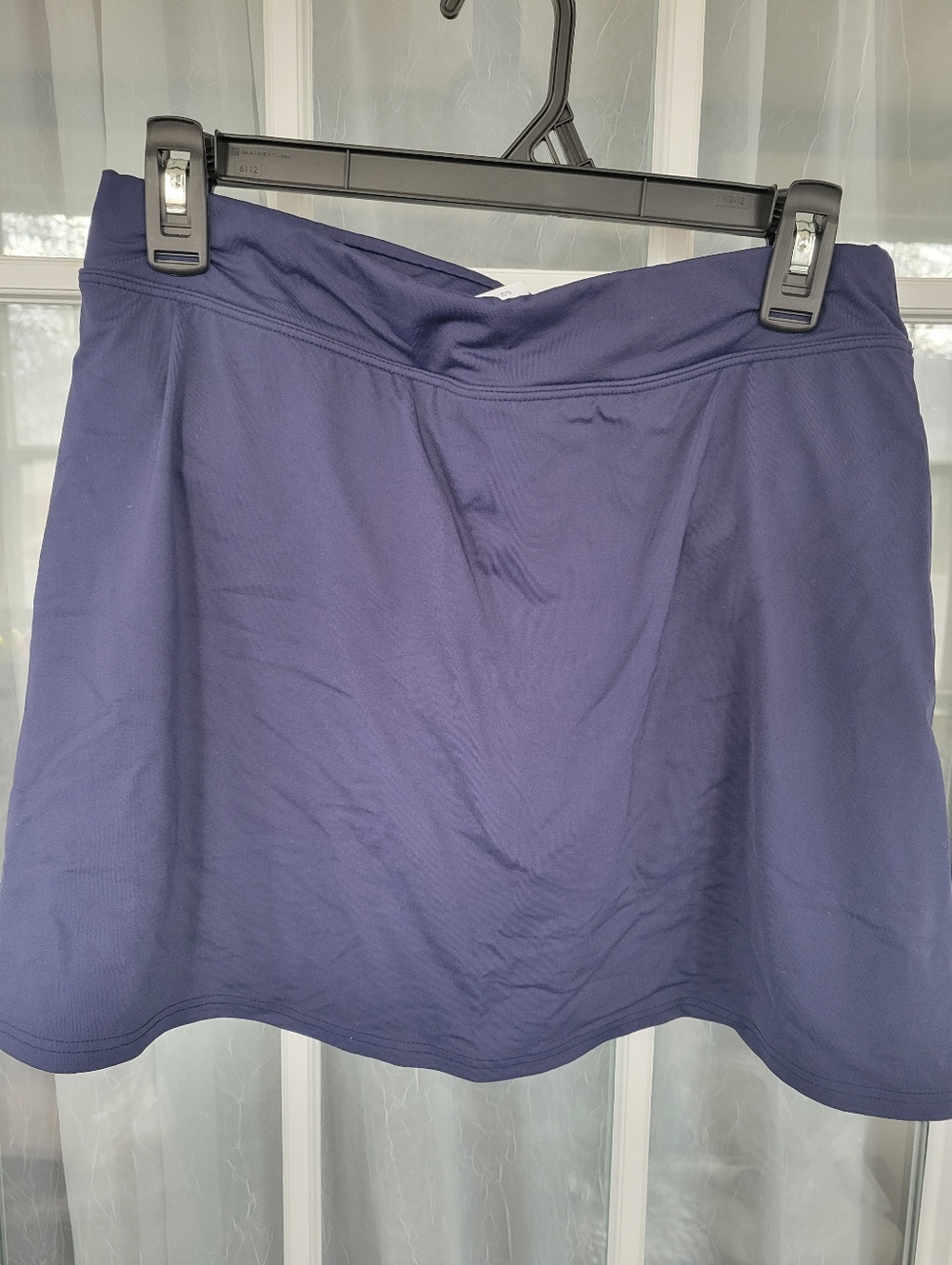 Lands End Swim Suit Skirt With Built In Bottoms- Navy Blue  Skort